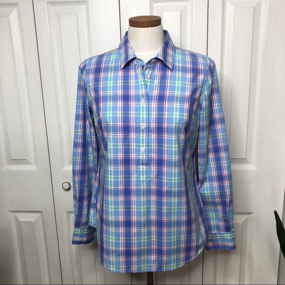 Vineyard Vines popover plaid shirt, with roll tabs